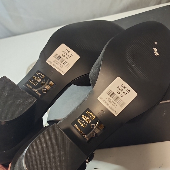 Black D'Orsay Suede Heels with Ankle Strap - Picture 7 of 8